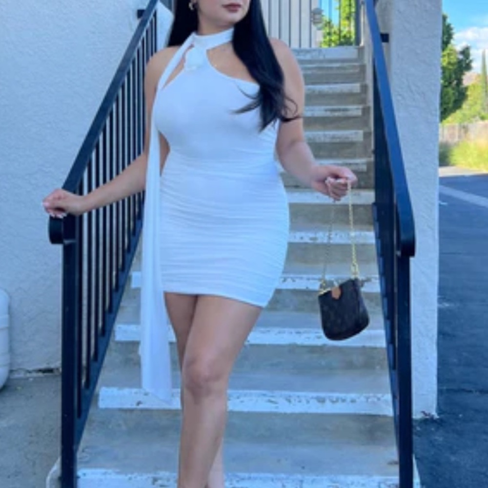 White mini dress